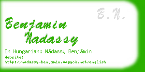 benjamin nadassy business card